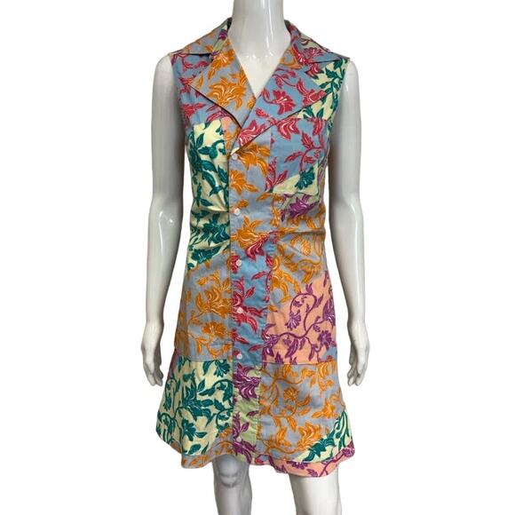 DEREK LAM 10 Crossby $450 Multicolor A-Line Knee Length Satina Shirt Dress 2 - Picture 1 of 5